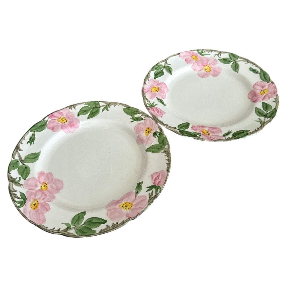 Franciscan Desert Rose 10.5” Dinner Plates x2 | 1975 USA | Vintage with Crazing
